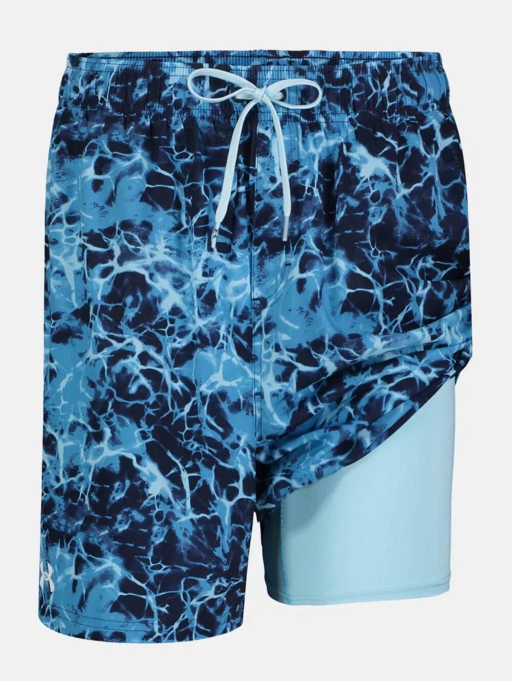 NEW UNDER ARMOUR boys compression volley shorts in ether blue